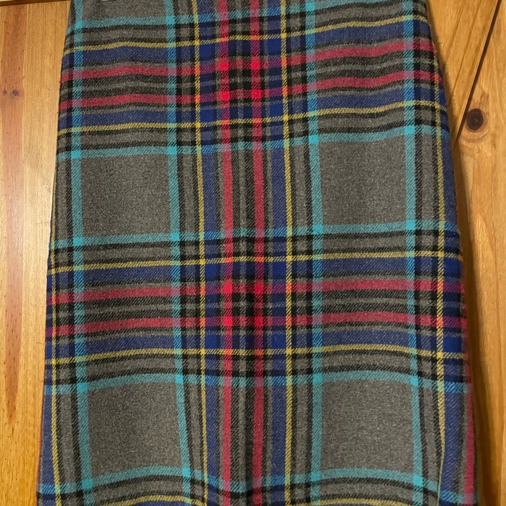 Talbots Gray Multicolor Plaid Pencil Skirt